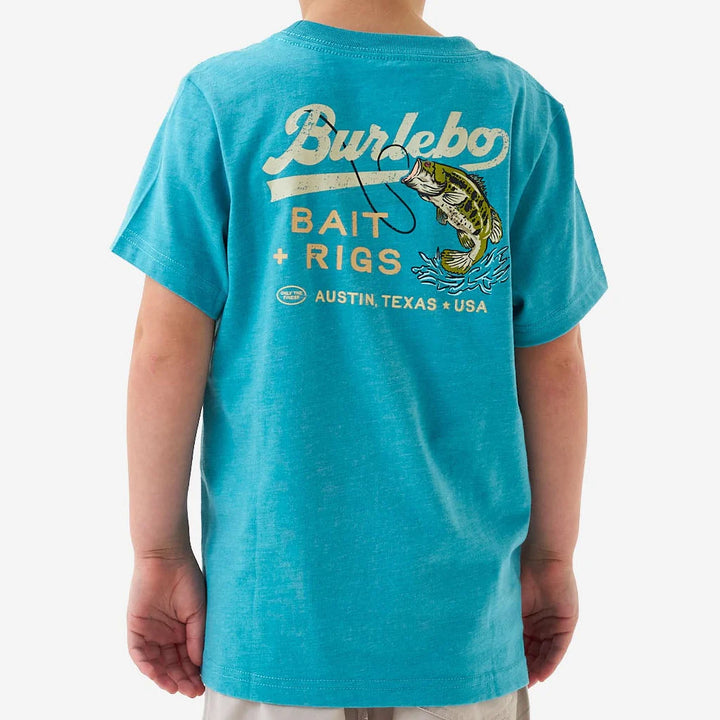 Youth SS Tee - Bait and Rigs - Cyan