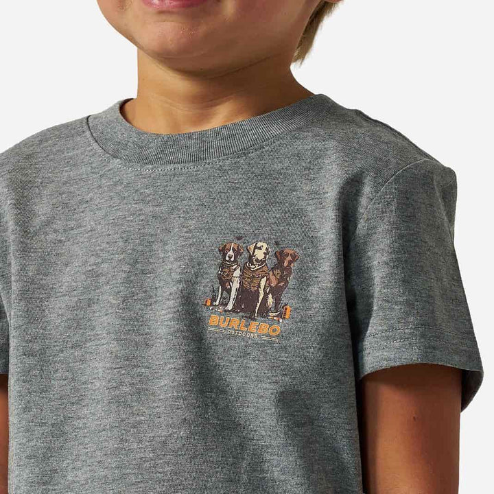 Youth Short Sleeve Tee - Camo Duck Dogs - Dark Heather Grey