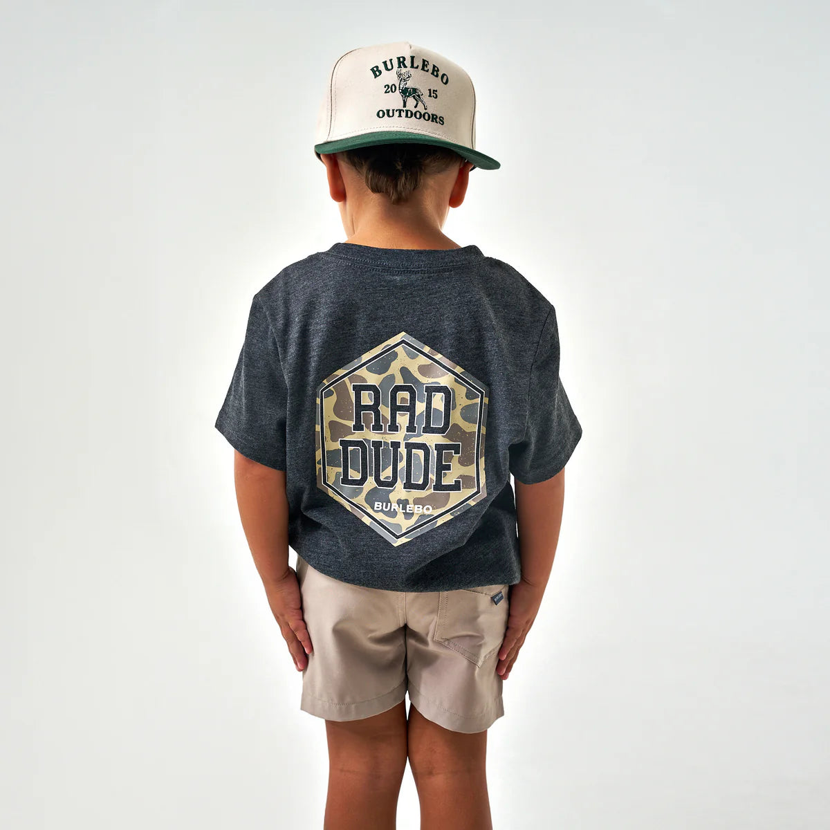Youth Tee - Rad Dude Deer Camo - Heather Black