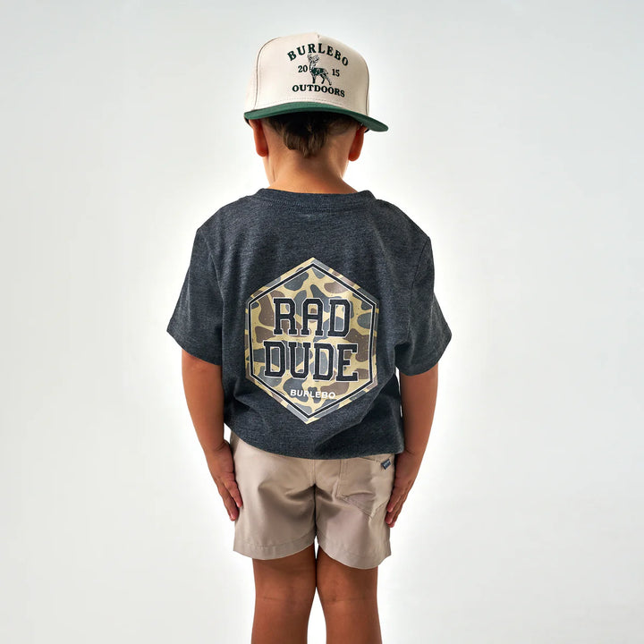 Youth Tee - Rad Dude Deer Camo - Heather Black