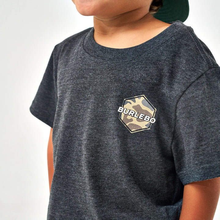 Youth Tee - Rad Dude Deer Camo - Heather Black