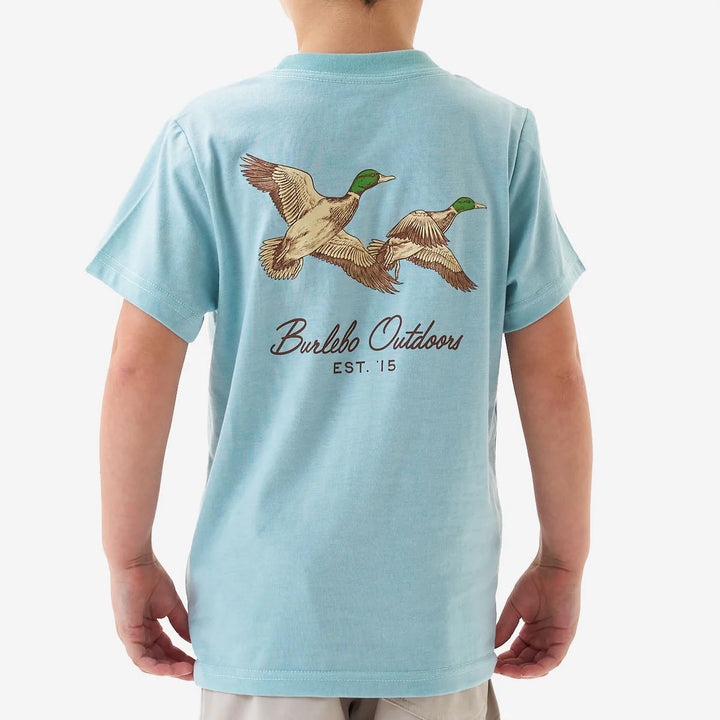 Youth SS Tee - Flying Mallards - Heather Sky Blue