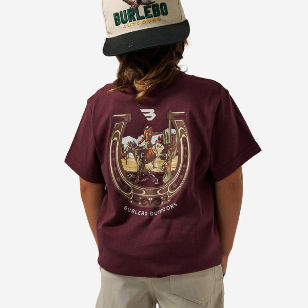 Youth Short Sleeve Tee - Horseshoe - Maroon