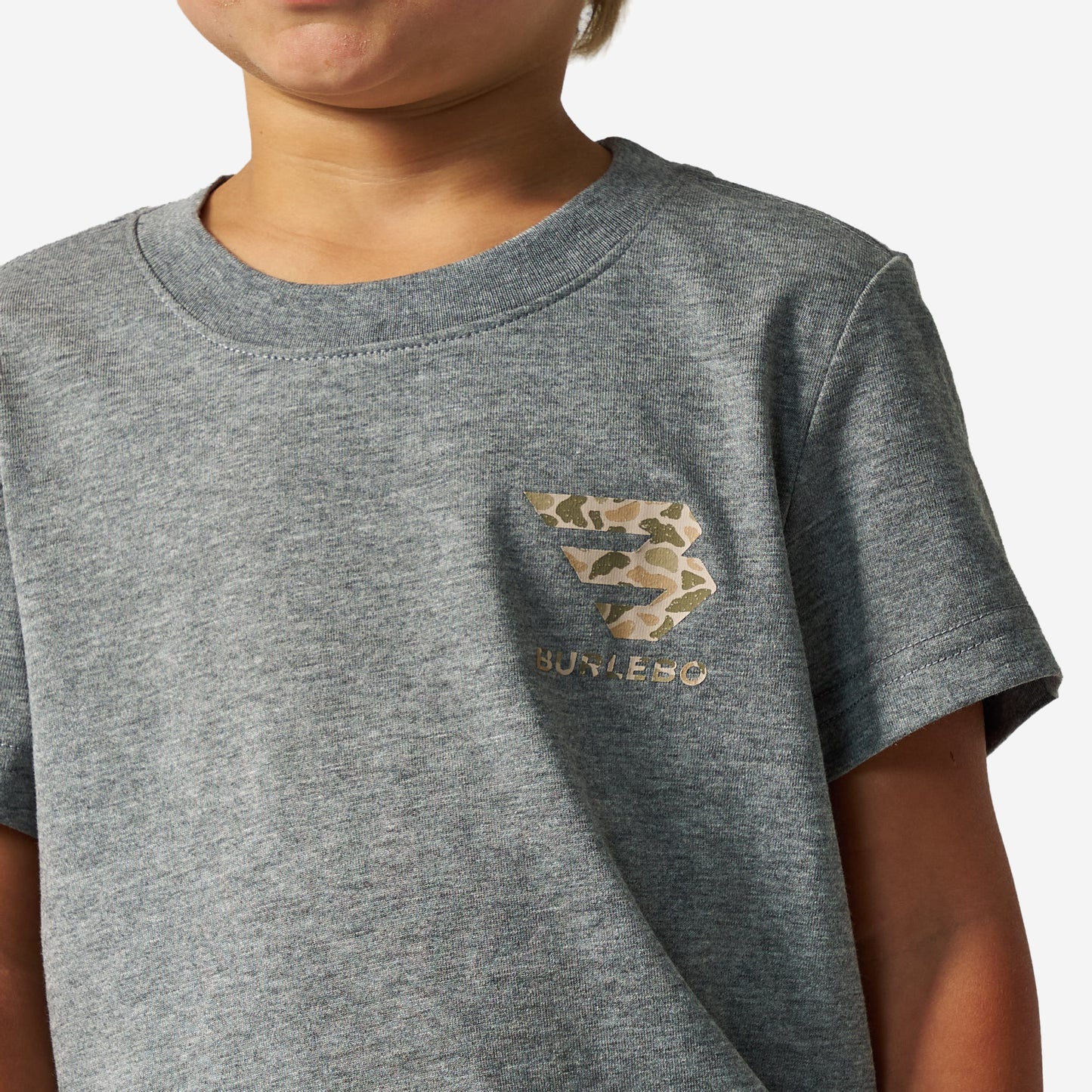 Youth Short Sleeve Tee - Mallard Camo Dog - Dark Heather Grey