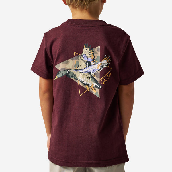 Youth Short Sleeve Tee - Pintail Diving Duck - Maroon