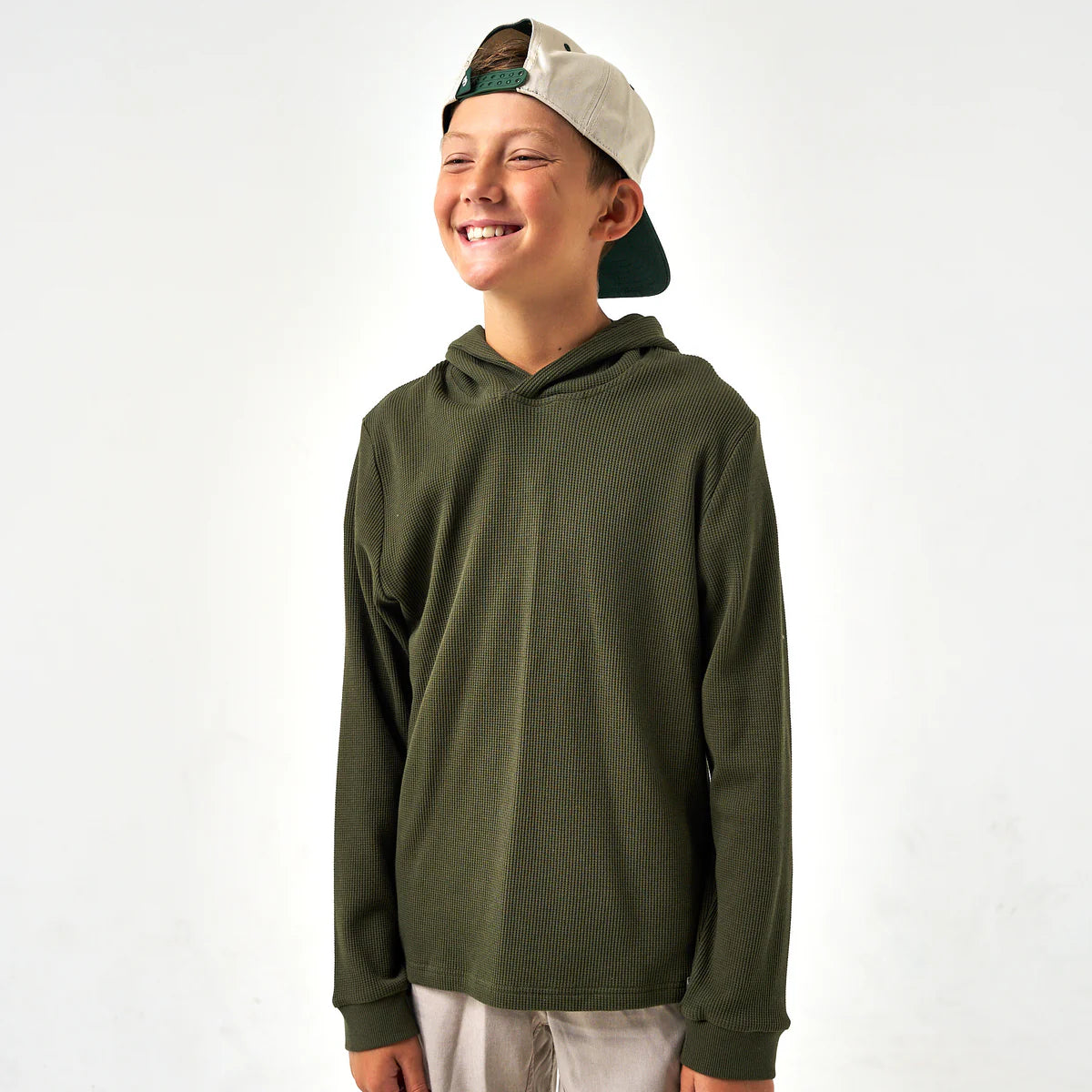 Youth Thermal Hoodie - Mallard Green