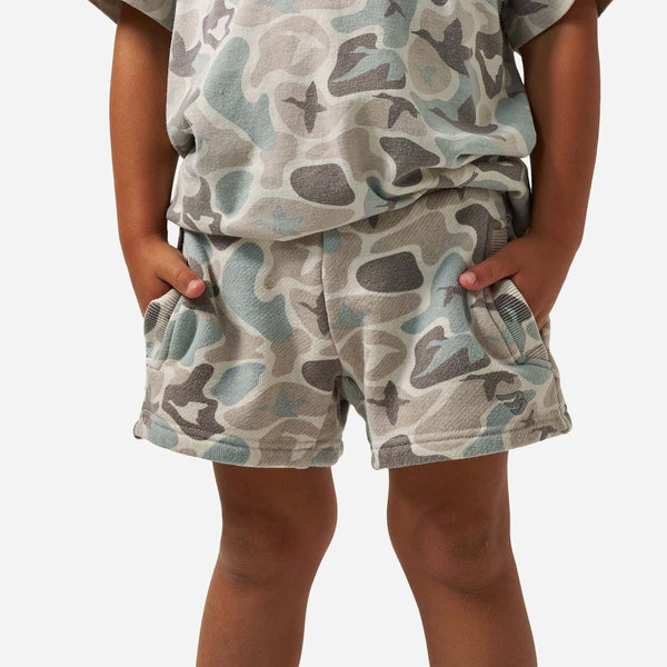 Youth Vintage Washed Shorts - Mallard Mayhem Camo