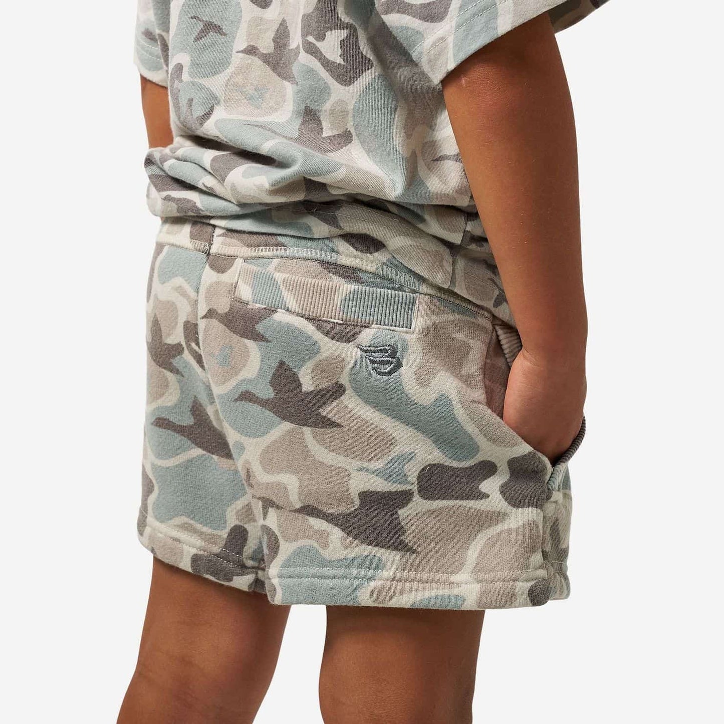 Youth Vintage Washed Shorts - Mallard Mayhem Camo