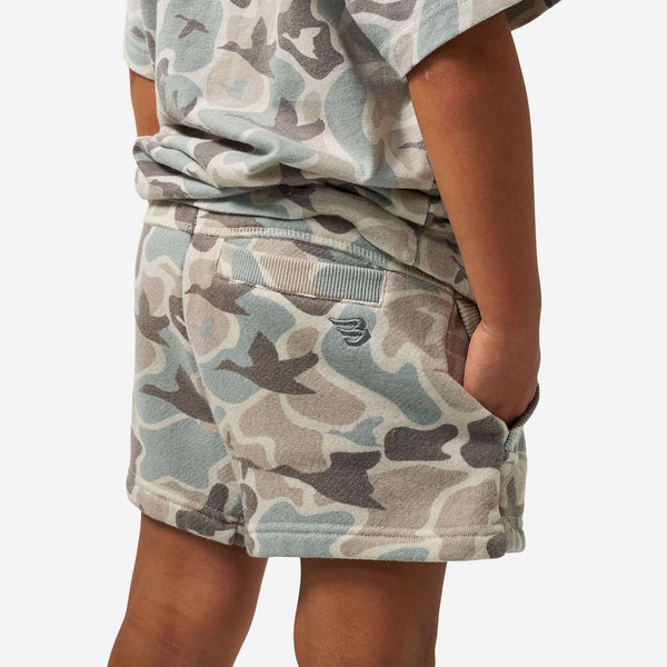 Youth Vintage Washed Shorts - Mallard Mayhem Camo