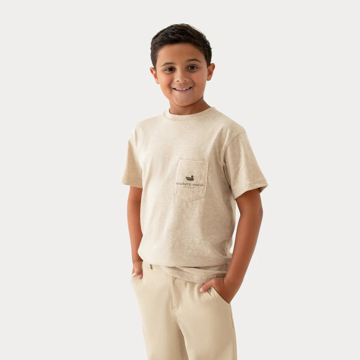 Youth Vintage Duck Decoy Tee - Camo - Washed Oatmeal