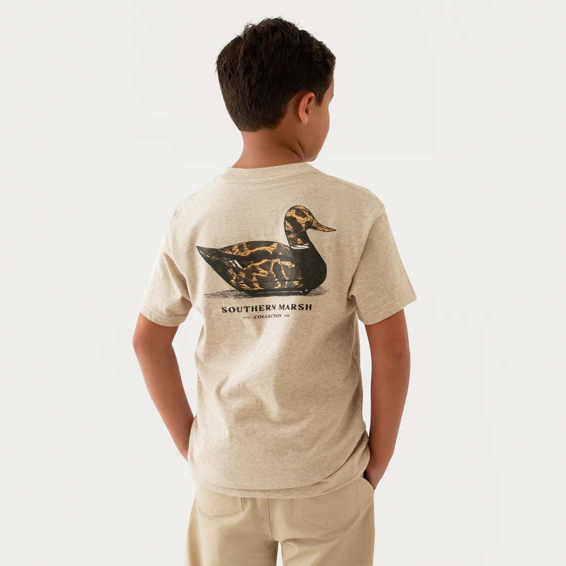 Youth Vintage Duck Decoy Tee - Camo - Washed Oatmeal