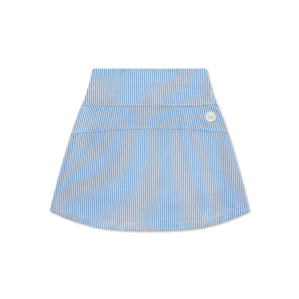 Youth Marie Seersucker Active Skirt - French Blue & White