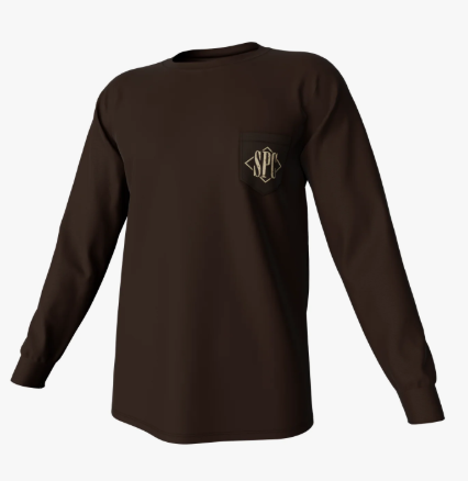 Diamond Quail Long Sleeve Pocket Tee - Gunstock