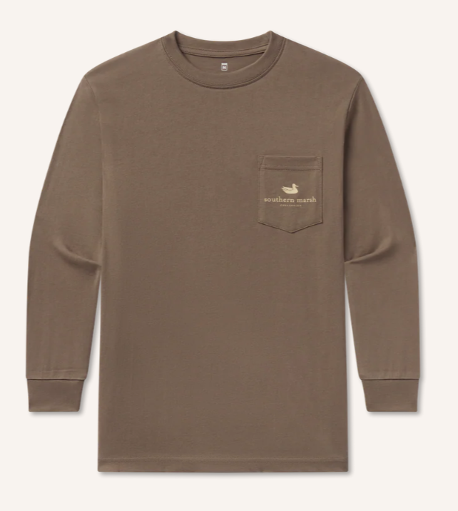 Youth Vintage Camo Duck Decoy LS Tee- Carajillo Brown