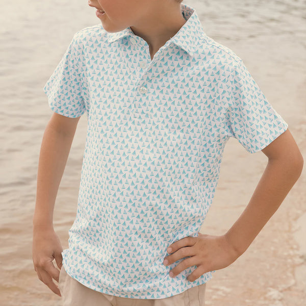 Youth Flyline Performance Polo - Antigua Blue Regatta