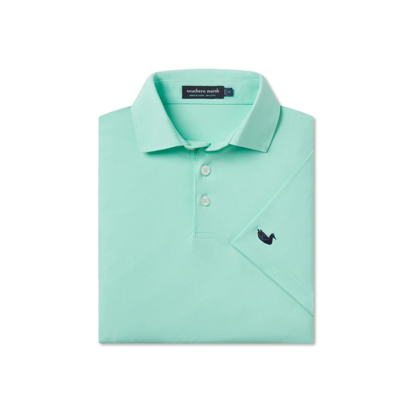 Youth Galway Grid Performance Polo- Antigua Blue