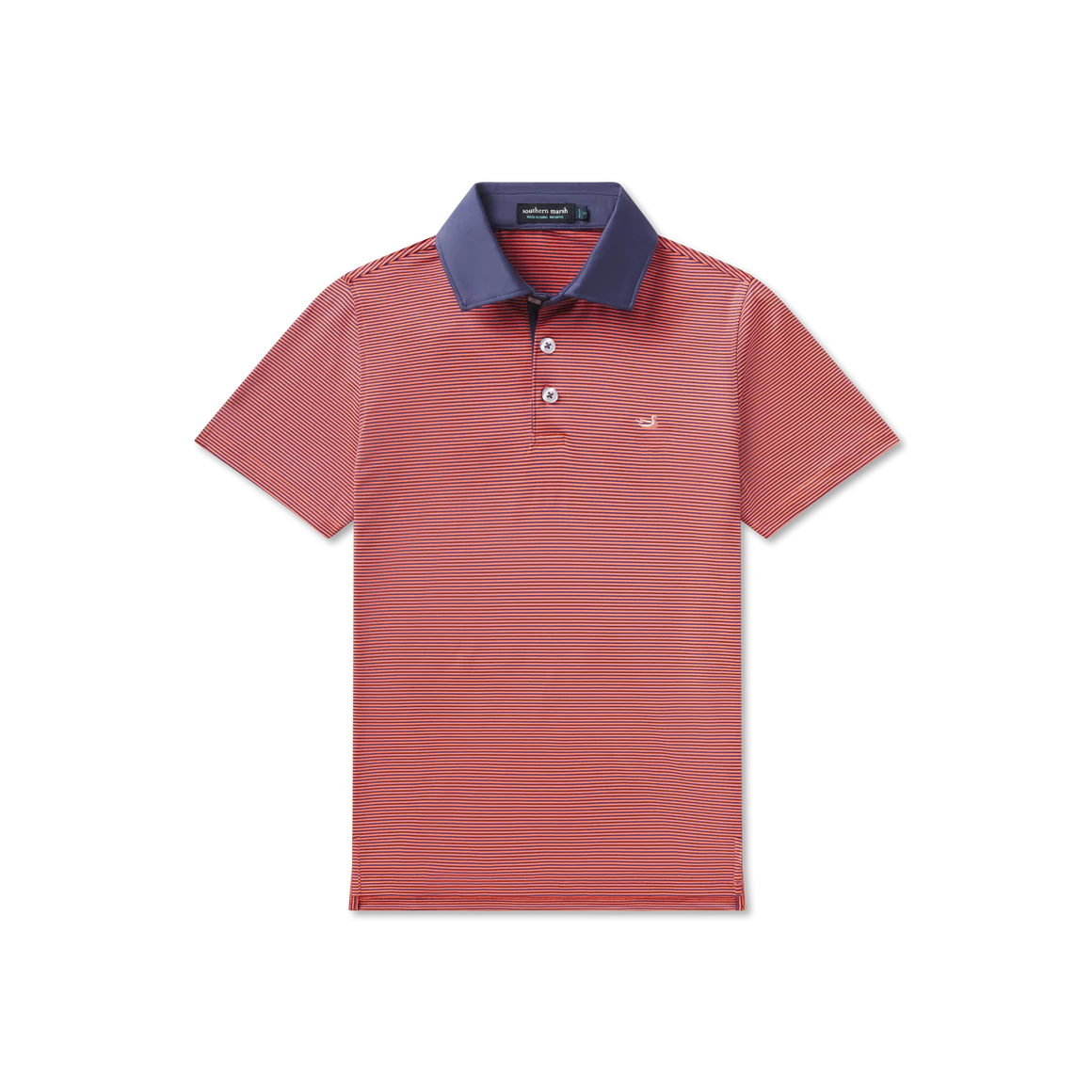 Youth Bermuda Performance Polo - Blue/Coral