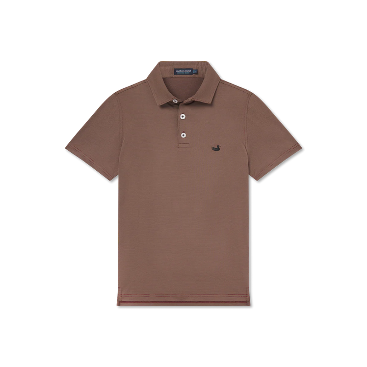 Youth Bermuda Performance Polo - Wellington Maroon Stripe