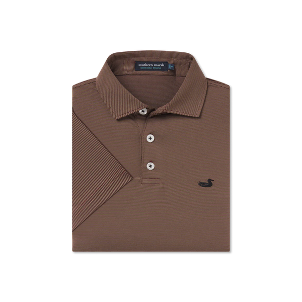Youth Bermuda Performance Polo - Wellington Maroon Stripe