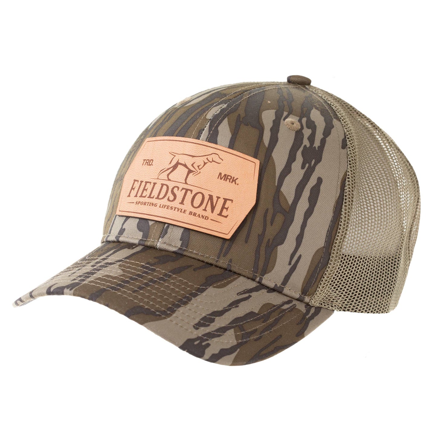 Leather Dog Patch Hat (093): Cardinal/White