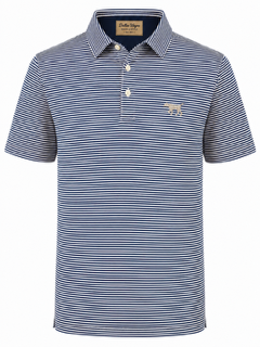 Dallas Wayne Pointer Polo - Micro Navy/ White