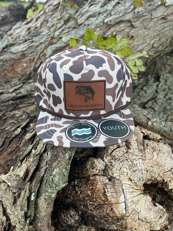 YOUTH/KIDS - Bass Fishing - Camo Rope Hat - Lost Hat Co.: Old’s Cool Slough