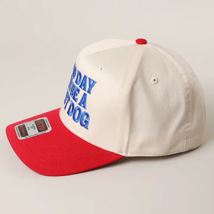 Bad Day To Be A Hot Dog Embroidered Trucker Hat - Red/ Natl