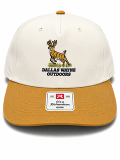 Dallas Wayne Outdoors Leaping Buck Trucker Hat - Cream & Wheat