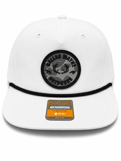 Outdoors PVC Circle Patch Hat - Gray Camo - White/Black