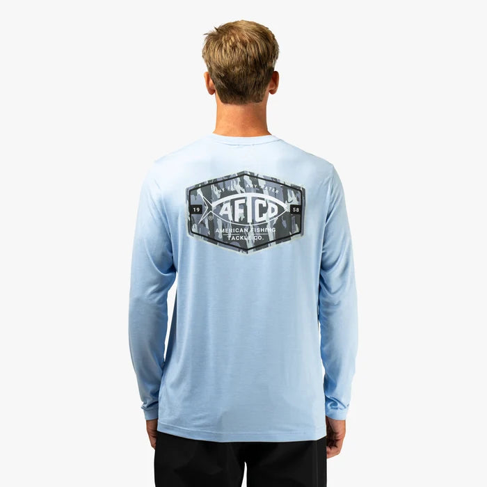 Emblem LS Sun Protection Shirt- Airy Blue Heather
