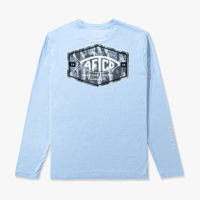 Emblem LS Sun Protection Shirt- Airy Blue Heather