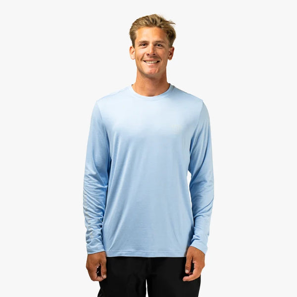 Emblem LS Sun Protection Shirt- Airy Blue Heather