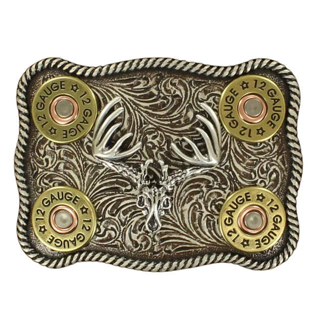 Rectangle Shot Shell Buck Belt Buckle
