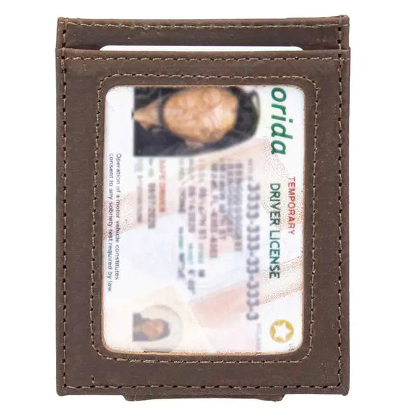 Brown Old School Camo Front Pocket Wallet - Florida Gators Concho