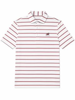 Standing Dawg Polo- Red/ White/ Silver