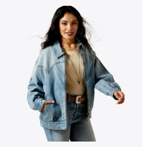 Cheyenne Denim Bomber Jacket - Candy