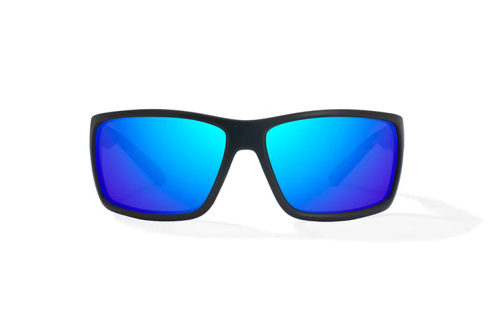 Bales Beach Matte Black with Blue Mirror Glass Lenses
