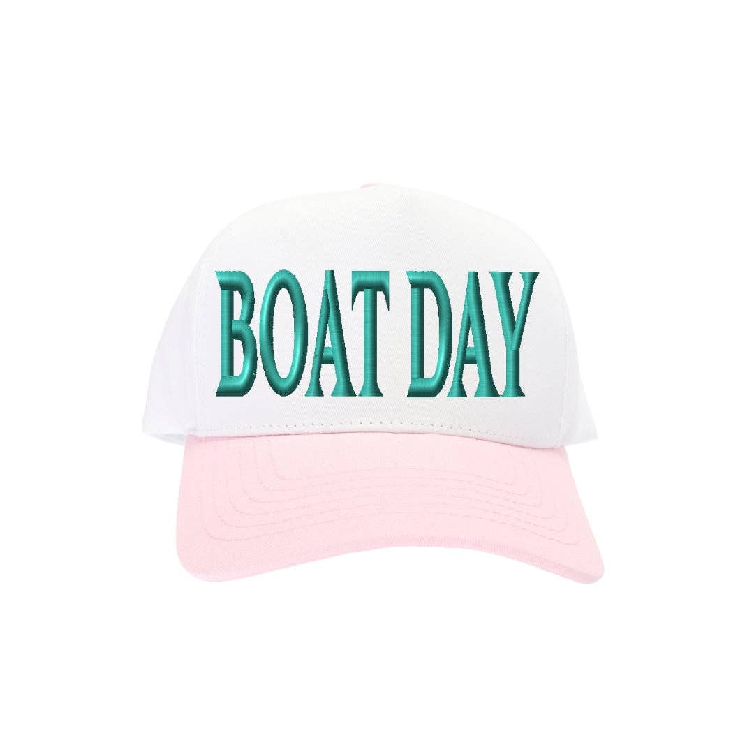 Boat Day Trucker Hat - Light Pink
