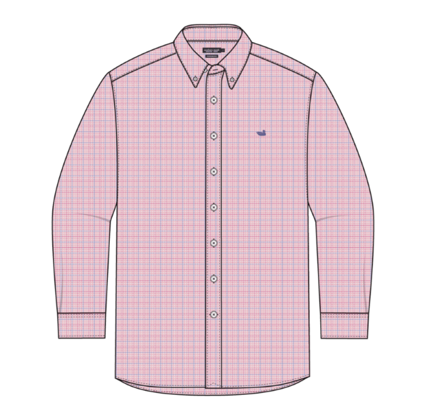 Dyer Performance Gingham Dress Shirt - Camelia/Wharf Purple