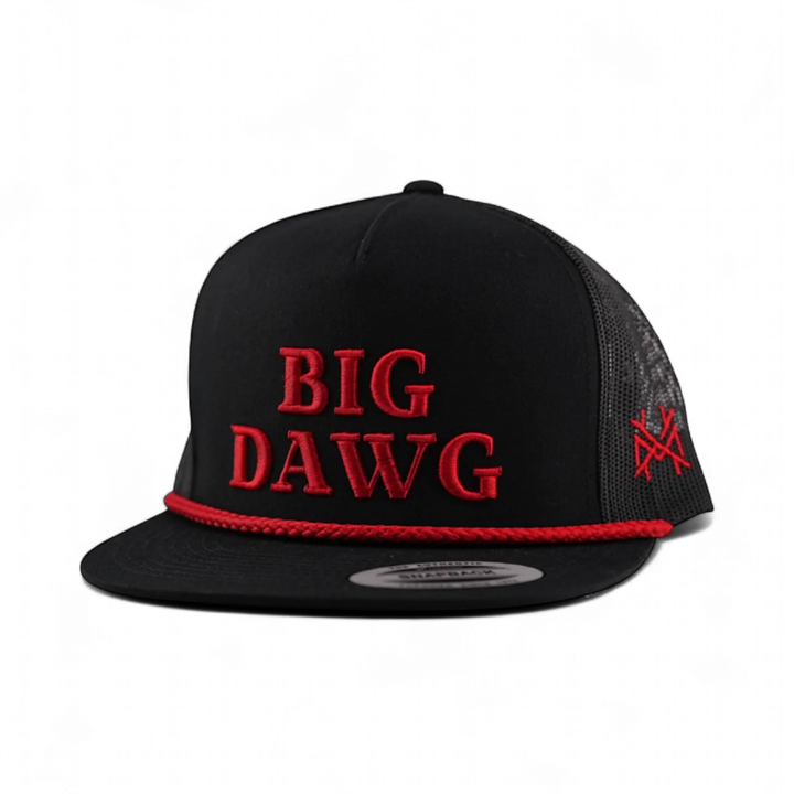 Big Dawg Flatbill Snapback Hat - Black & Red