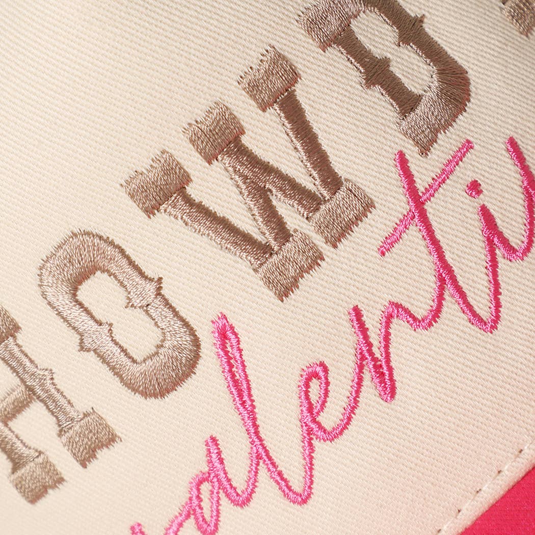 Howdy Valentine Trucker Hat - Pink & Cream