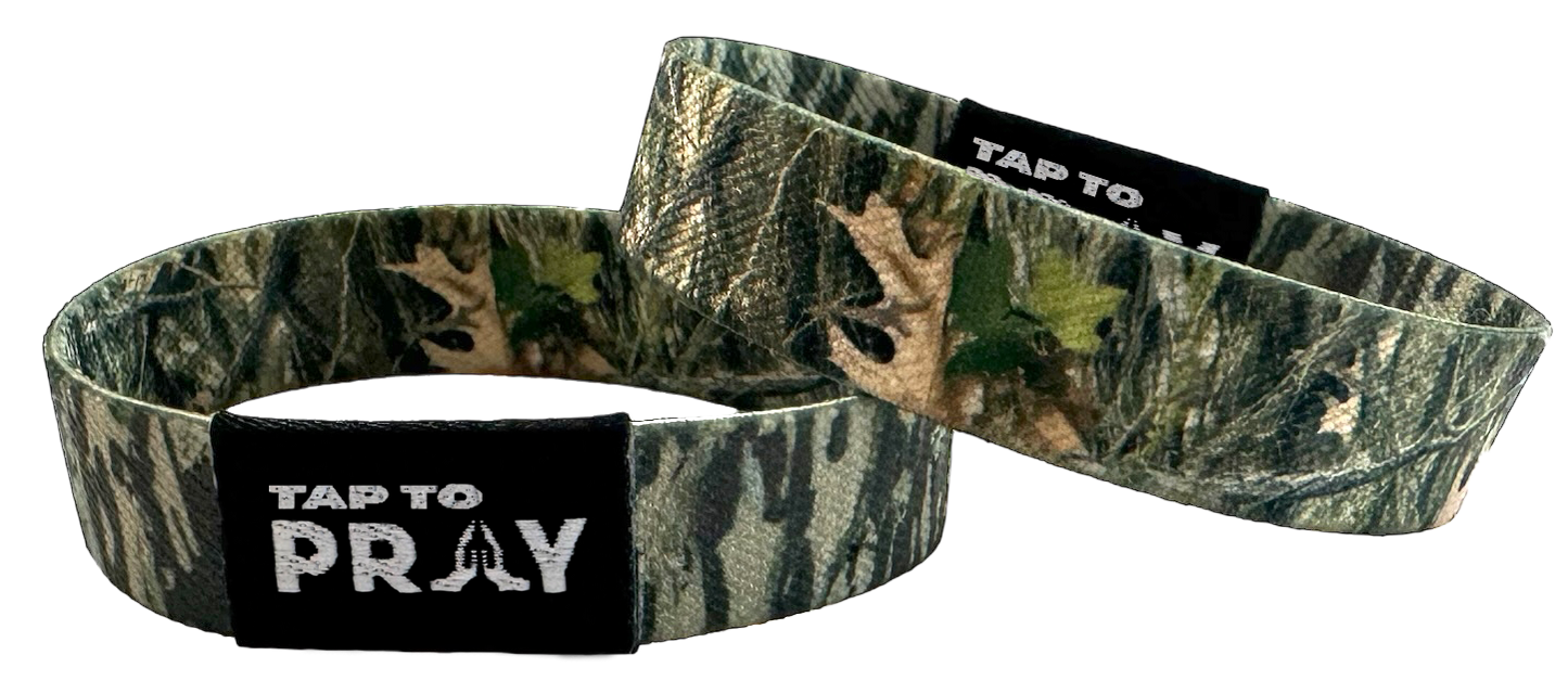 Tap To Pray™ Wristbands - Forest & Tree Bark Camo