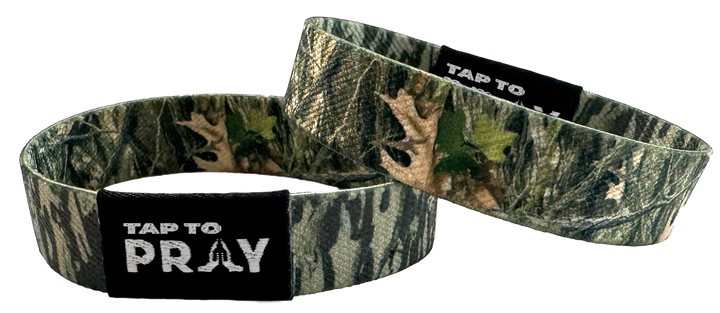 Tap To Pray™ Wristbands - Forest & Tree Bark Camo