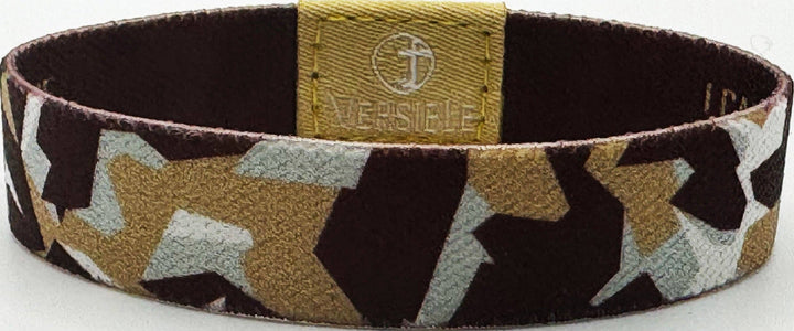 Team Camo / Philippians 4:13 Wristband: Dark Red & Gold