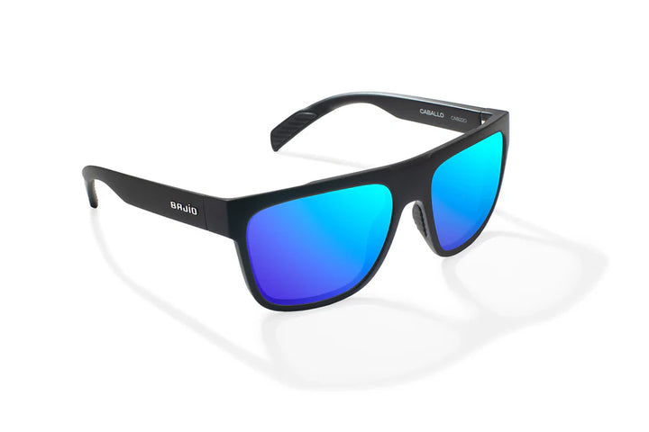 Caballo Matte Black with Blue Mirror Glass Lenses