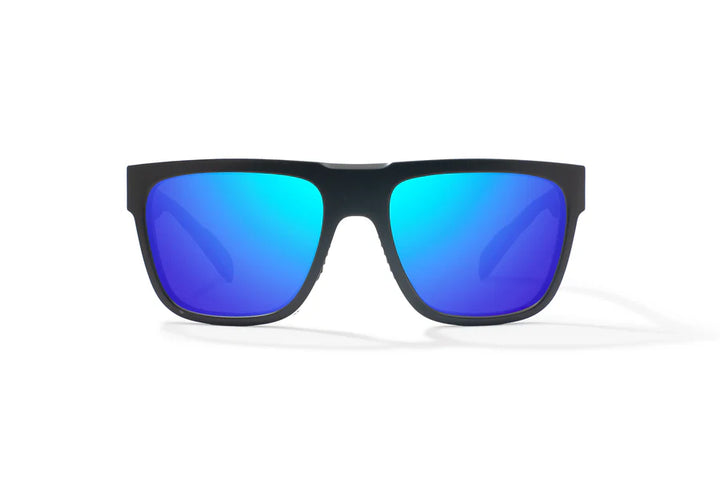 Caballo Matte Black with Blue Mirror Glass Lenses