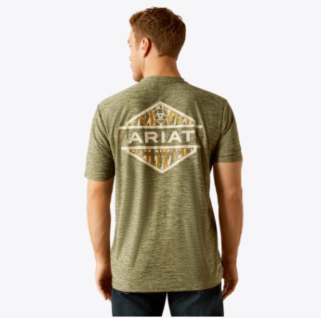 Tree Bark Camo Charger T-Shirt - Dark Olive