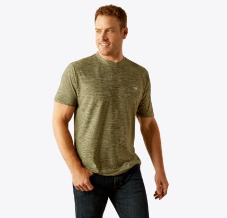 Tree Bark Camo Charger T-Shirt - Dark Olive
