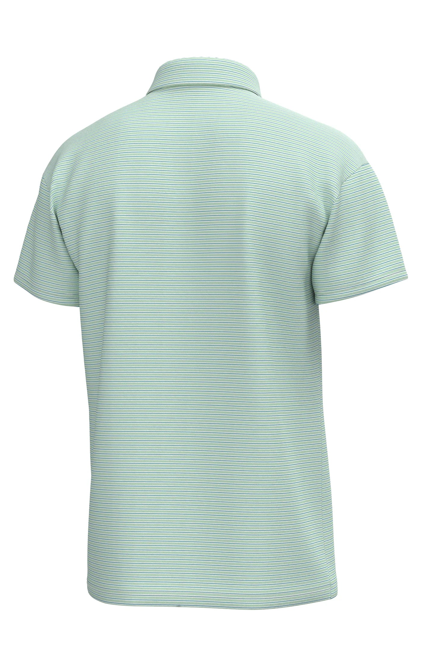Charles 4-Button Pique Polo - Spring Green Stripe