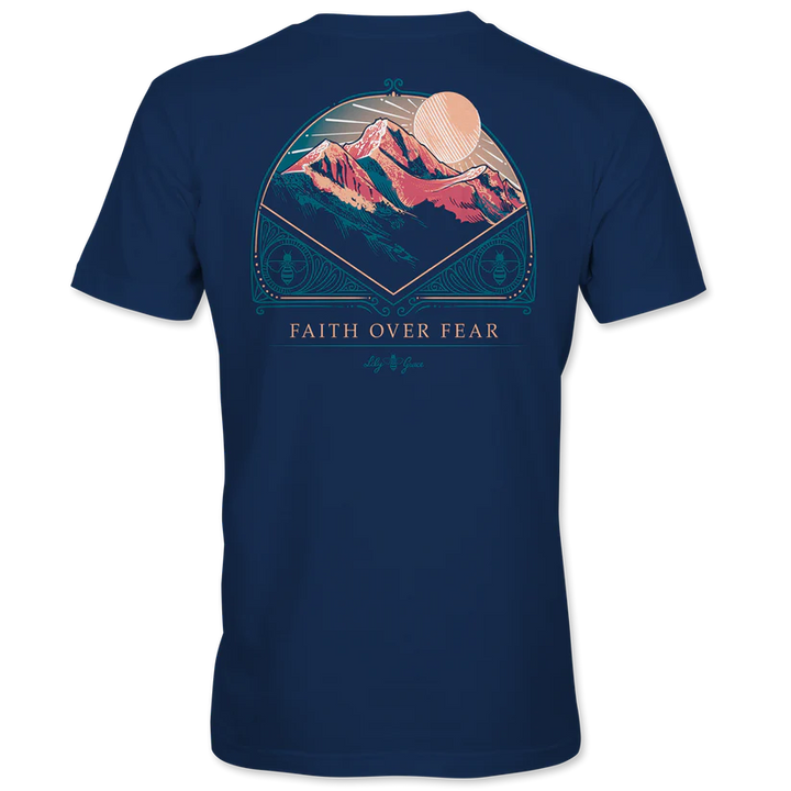 Faith Over Fear T-Shirt – Lily Grace | Navy